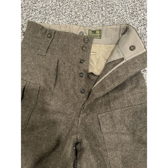 Vintage 1963 Military Mitin Pants US26 NV Neirynck Holvoet Army Green Wool Cargo - Picture 10 of 11